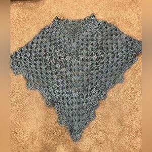 Gorgeous handmade crochet poncho OS
